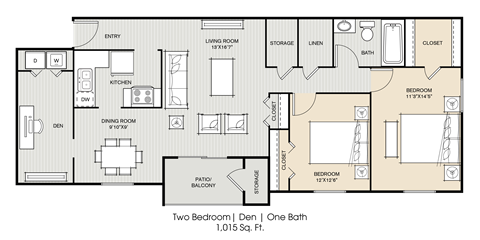the floor plan of two bedroom deluxe 2100 sq ft
